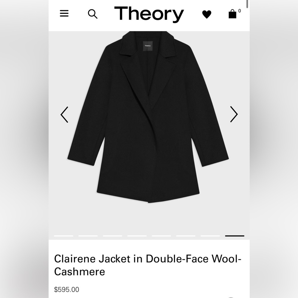 Theory Clairene Jacket in Double-Face Wool-Cashmere new